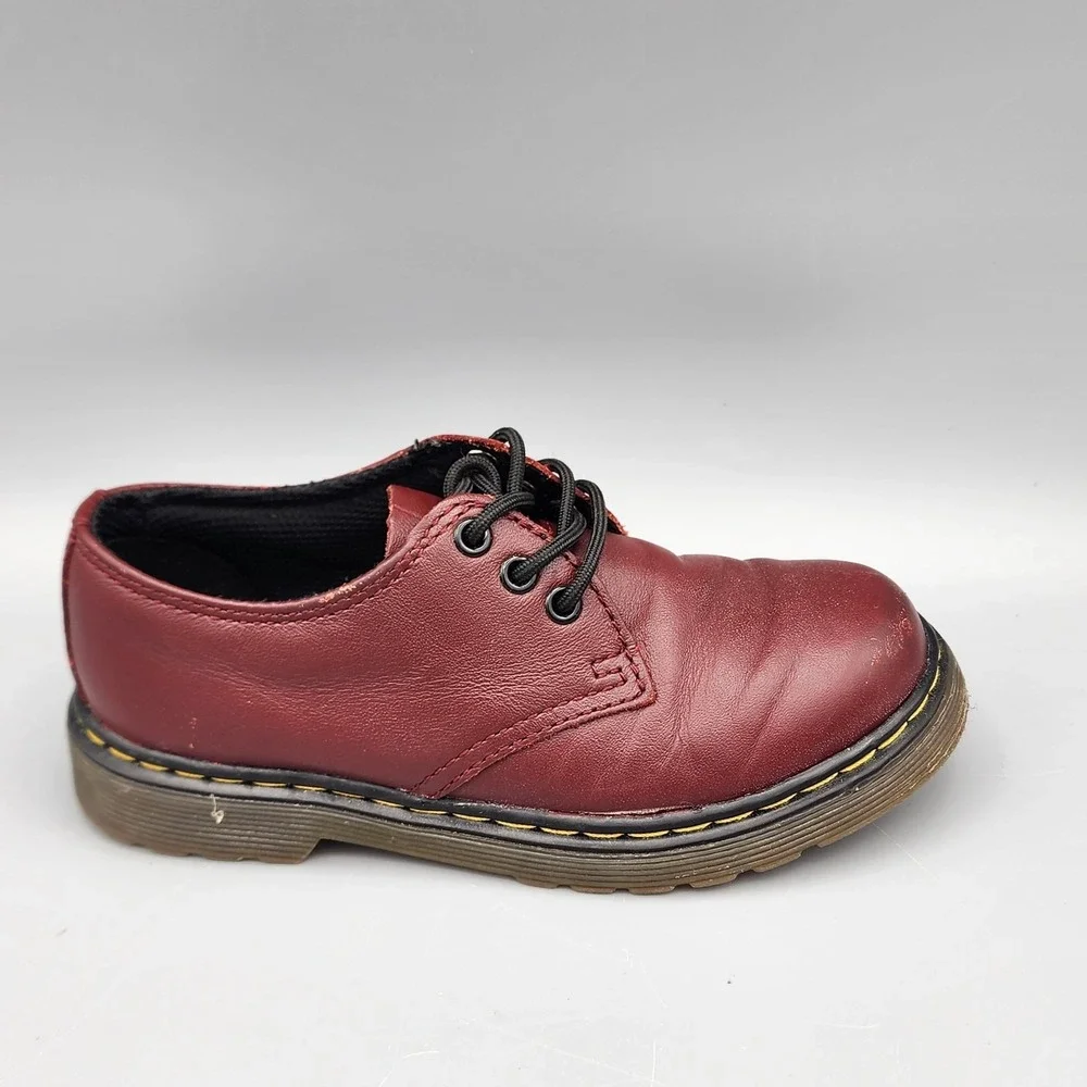 Dr Martens Everley Little Kids Girls Boys Smooth Black Leather Soft Toe Shoes 11